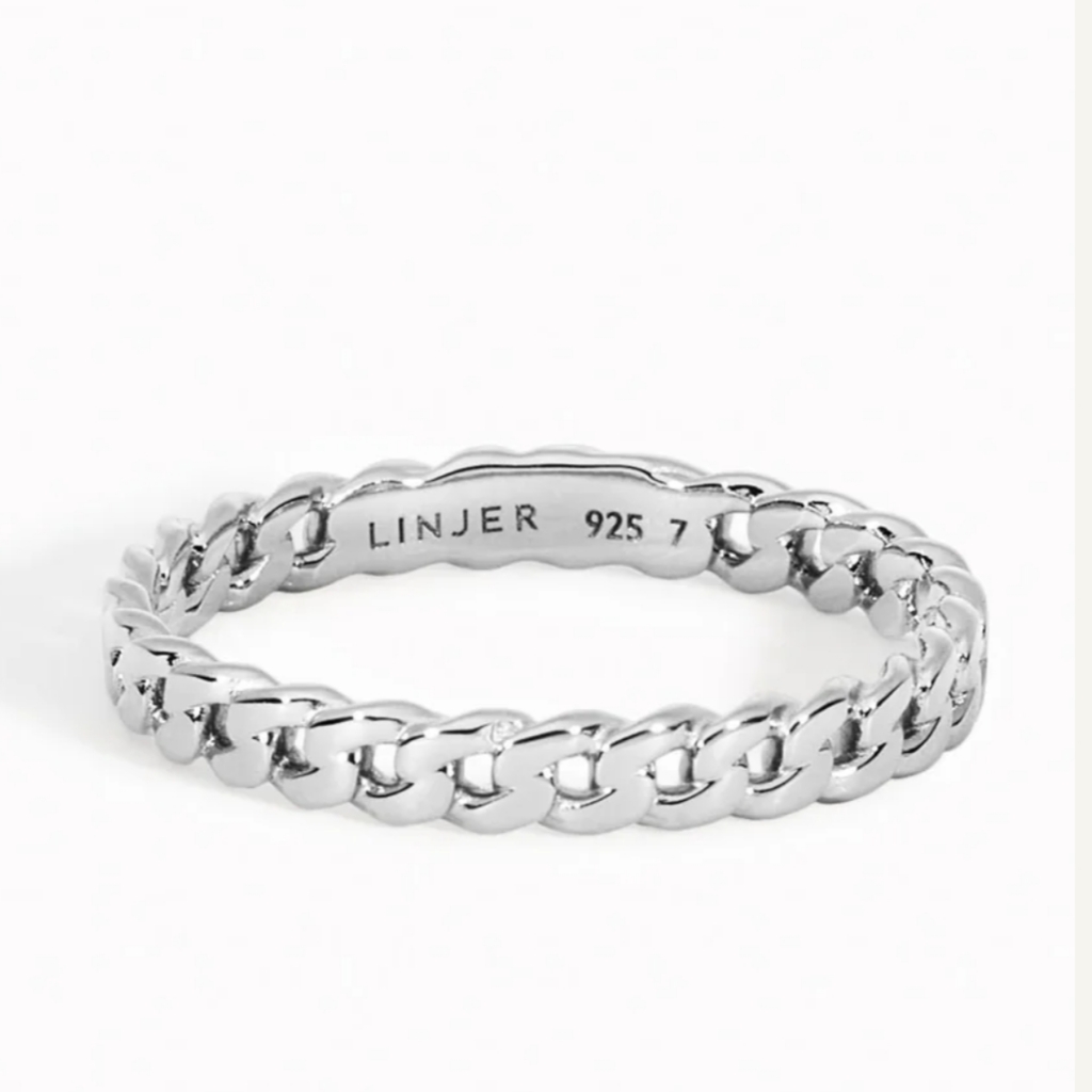 Linjer Tonje Chain Ring In Silver